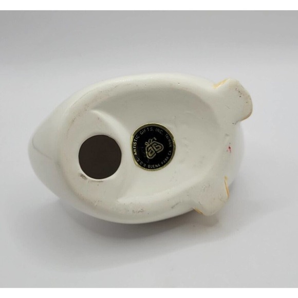 Vintage Artistic Gifts White Ceramic Sleepy Duck 4" Figurine Spring Easter Decor - Picture 6 of 8